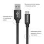 Дата кабель USB 2.0 AM to Micro 5P 2.0m black ColorWay (CW-CBUM009-BK) - 1