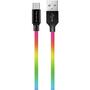 Дата кабель USB 2.0 AM to Micro 5P 1.0m multicolor ColorWay (CW-CBUM017-MC) - 1