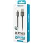 Дата кабель USB 2.0 AM to Micro 5P leather black Forever (GSM032490) - 1