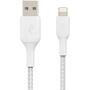 Дата кабель USB 2.0 AM to Lightning 2.0m BRAIDED white Belkin (CAA002BT2MWH) - 1