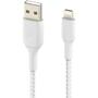 Дата кабель USB 2.0 AM to Lightning 2.0m BRAIDED white Belkin (CAA002BT2MWH) - 2