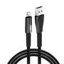 Дата кабель ColorWay USB 2.0 AM to Lightning 1.0m zinc alloy + led black (CW-CBUL035-BK) - 1