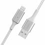 Дата кабель USB 2.0 AM to Lightning 1.2m Smart LED white Belkin (CAA007BT04WH) - 1