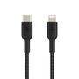 Дата кабель USB 2.0 AM to Lightning 1.0m BRAIDED black Belkin (CAA004BT1MBK) - 1