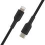 Дата кабель USB 2.0 AM to Lightning 1.0m BRAIDED black Belkin (CAA004BT1MBK) - 3