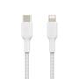 Дата кабель USB 2.0 AM to Lightning 1.0m BRAIDED white Belkin (CAA004BT1MWH) - 1