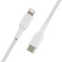 Дата кабель USB 2.0 AM to Lightning 1.0m BRAIDED white Belkin (CAA004BT1MWH) - 3
