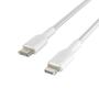 Дата кабель USB 2.0 AM to Lightning 1.0m BRAIDED white Belkin (CAA004BT1MWH) - 4