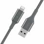 Дата кабель USB 2.0 AM to Lightning 1.2m Smart LED gray Belkin (CAA007BT04GR) - 1