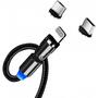 Дата кабель USB 2.0 AM to Lightning + Micro 5P + Type-C 1.0m Magnetic Ro ColorWay (CW-CBUU037-BK) - 3
