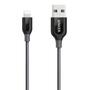 Дата кабель USB 2.0 AM to Lightning 0.9m Powerline+ V3 Space Gray Anker (A8121HA1) - 1