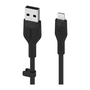 Дата кабель USB 2.0 AM to Lightning 1.0m SILICONE black Belkin (CAA008BT1MBK) - 1