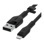 Дата кабель USB 2.0 AM to Lightning 1.0m SILICONE black Belkin (CAA008BT1MBK) - 2
