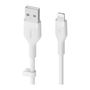 Дата кабель USB 2.0 AM to Lightning 1.0m SILICONE white Belkin (CAA008BT1MWH) - 1