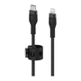 Дата кабель USB-С to Lightning 1.0m BRAIDED SILICONE black Belkin (CAA011BT1MBK) - 1