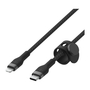 Дата кабель USB-С to Lightning 1.0m BRAIDED SILICONE black Belkin (CAA011BT1MBK) - 2