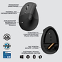 Мышка Logitech Lift Left Vertical Ergonomic Wireless/Bluetooth for Business Graphite (910-006495) - 5