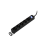 Сетевой удлинитель 2E 5XSchuko з вимикачем, 5м, black (2E-U05ES15M5BK) - 2