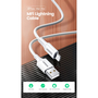 Дата кабель USB 2.0 AM to Lightning 2.0m US155 2.4A, Nickel Plating ABS Shell White Ugreen (20730) - 1