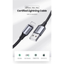 Дата кабель USB 2.0 AM to Lightning 2.0m US199 2.4A Black Ugreen (60158) - 2