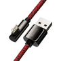 Дата кабель USB 2.0 AM to Lightning 1.0m CACS 2.4A 90 Legend Series Elbow Red Baseus (CACS000009) - 1