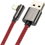 Дата кабель USB 2.0 AM to Lightning 2.0m CACS 2.4A 90 Legend Series Elbow Red Baseus (CACS000109) - 2