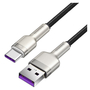 Дата кабель USB 3.1 AM to Type-C 0.25m CAKF 6.0A 66W Cafule Series Metal Data Cable Black Baseus (CAKF000001) - 1